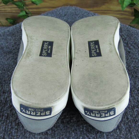 SPERRY Women's Top-Sider Boat Shoe Gray Fabric Sz 8 Medium Gently Used 2025 - Picture 5 of 6